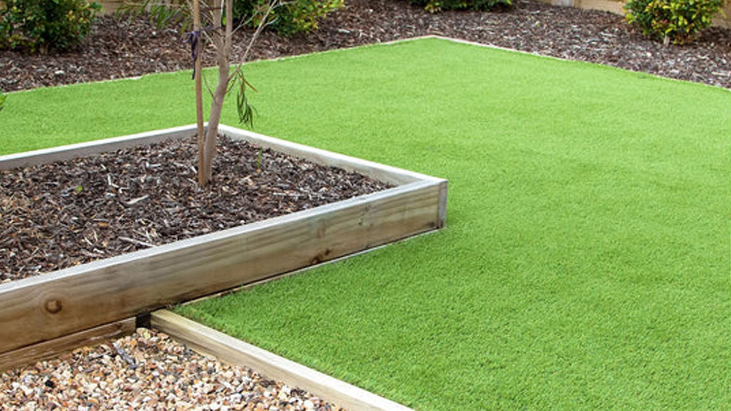 New turf lawn installation