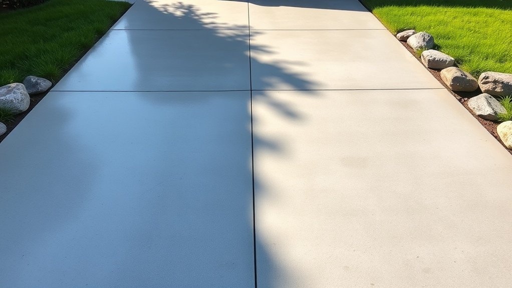 Finished concrete driveway