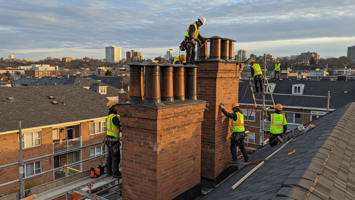 Chimney crown repair completed